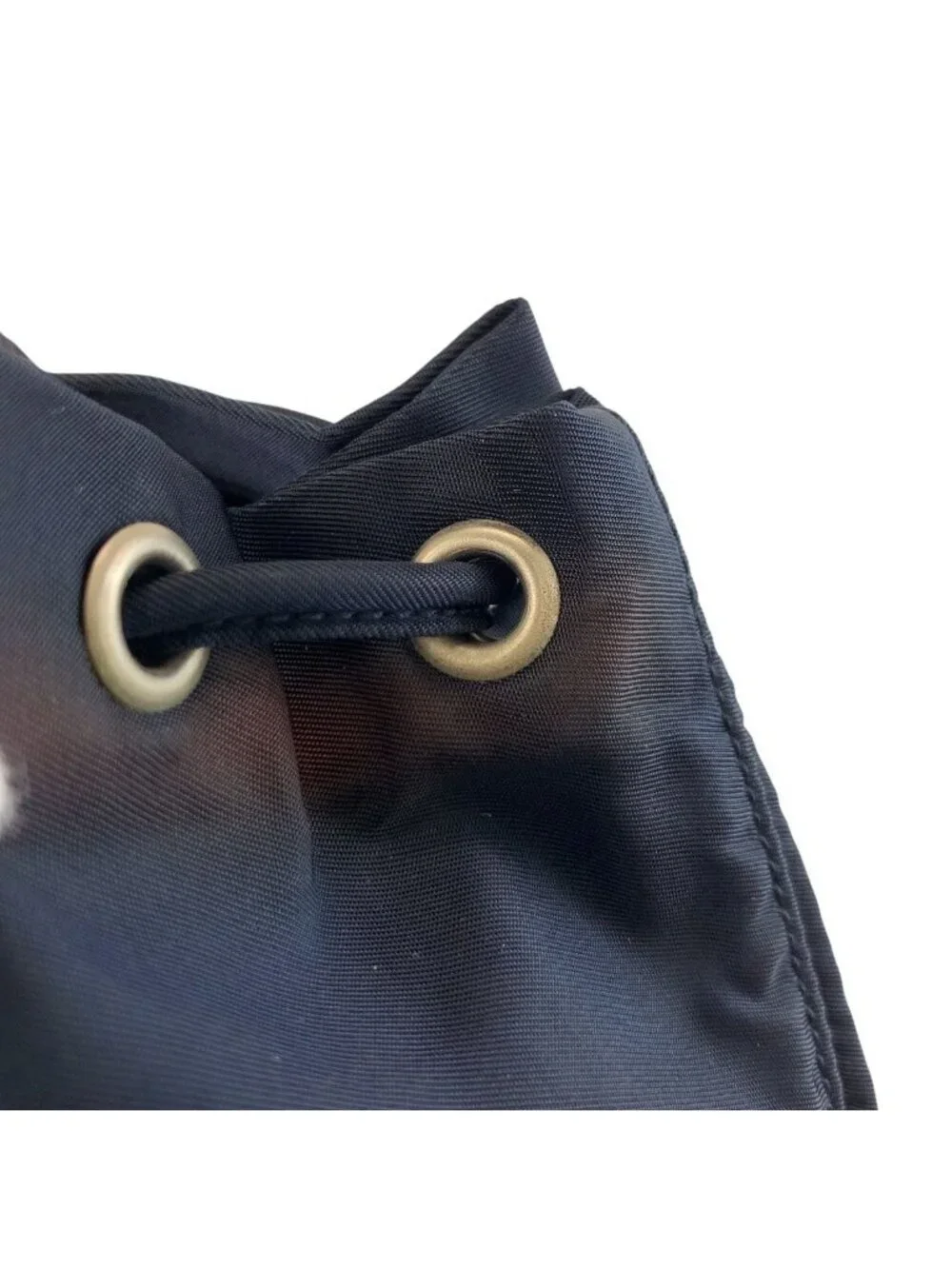 Prada Tessuto Navy Silver Nylon Drawstring Pouch